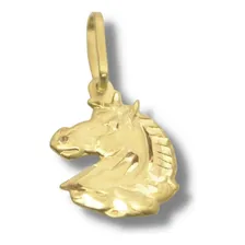 Pingente Em Ouro 18k Cavalo 11,5x13,5mm Estampado P504 Foto mini 1