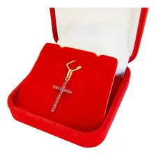 Pingente Em Ouro 18k Cruz Crucifixo Zircônias Dupla Face Cor Branco Foto mini  3