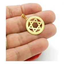 Pingente Estrela 23mm Folheado Ouro Pi130 Foto mini 3