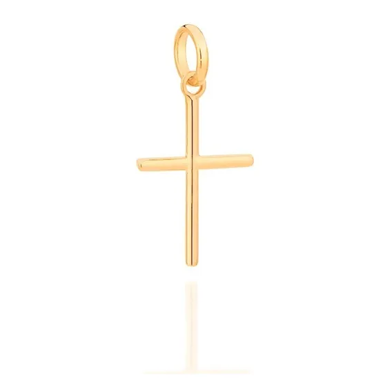 Pingente Folheado Ouro 18k Cruz Rommanel 540001 Cor Dourado Foto 1