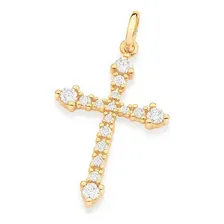 Pingente Folheado Ouro 18k Rommanel Crucifixo Pedras 542663 Foto mini 1