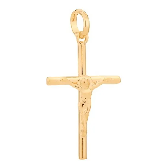 Pingente Folheado Ouro Rommanel Unissex Crucifixo Cruz Cristo Cor Dourado Foto 1