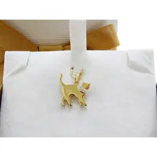 Pingente Gato Em Ouro 18k Com Zircônias Cor Amarelo Foto mini  2