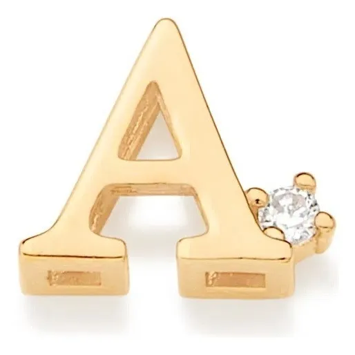 Pingente Letra Banhado Ouro Rommanel 542479 Com Pedra Lindo Foto 1