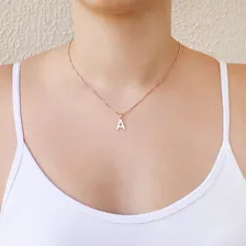 Pingente Letra Lisa + Corrente Rommanel Vc Escolhe A Letra Cor Dourado Foto mini  2