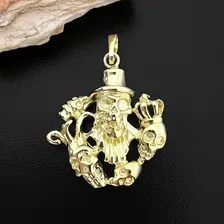Pingente Masculino De Ouro 18k Caveiras Banhado Foto mini  3