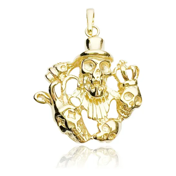 Pingente Masculino De Ouro 18k Caveiras Banhado Foto 1