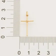 Pingente Masculino Folheado Ouro Cruz Lisa Com Cor Dourado Foto mini 2