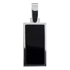 Pingente Masculino Prata 950 Com Pedra Ônix Chapa Comendador Foto  mini 1