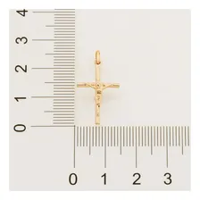 Pingente Médio Banhado Ouro Unissex Crucifixo Jesus Com Cor Dourado Foto mini 3