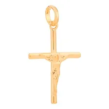 Pingente Médio Banhado Ouro Unissex Crucifixo Jesus Com Cor Dourado Foto mini 2