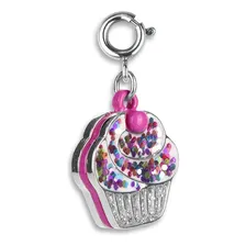 Pingente Menina Charm Cupcake Prateado Com Glitter Charm It Foto mini 2