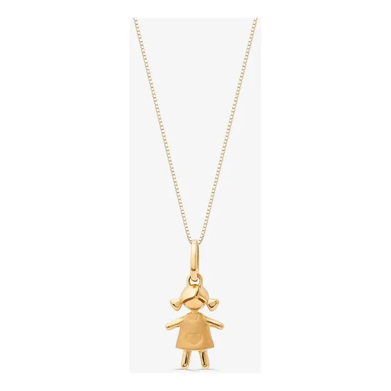 Pingente Menina Em Ouro Amarelo 18k Foto 1