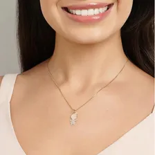 Pingente Menina Rommanel 542453 Com Rhodium Folheado Ouro Foto mini  2