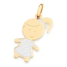 Pingente Menina Rommanel 542453 Com Rhodium Folheado Ouro Foto  mini 1