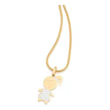Pingente Menina Rommanel 542453 Com Rhodium Folheado Ouro Foto mini  3