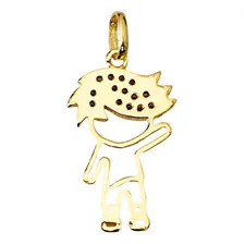 Pingente Menino 2cm Vazado Com Zirc么nias Em Ouro 10k Foto mini 2