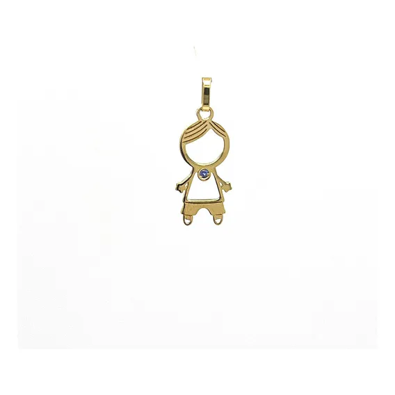 Pingente Menino Em Ouro 18k Com Safira Foto 1