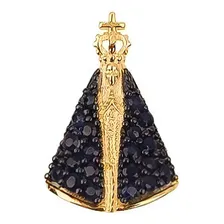 Pingente Nossa Senhora Aparecida Safiras Em Ouro 18k Foto mini 1