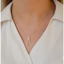 Pingente Nossa Senhora Cruz + Corrente Cartier Em Ouro 18k Cor Amarelo Foto mini 3