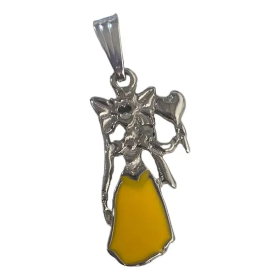 Pingente Orixá Oxum Amarelo Candomblé Niquelado 26mm Foto 1