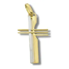 Pingente Ouro 18k Crucifixo 17mm Diâmetro Ouro Branco P066 Foto mini 1