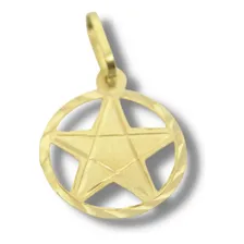 Pingente Ouro 18k Estrela De 5 Pontas Pentagrama Chapa P170 Foto mini 1