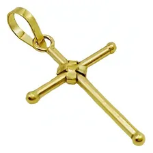 Pingente Para Corrente- Crucifixo Amarrado Ouro 18k-750 Cor Dourado Foto  mini 1