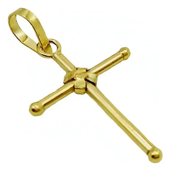 Pingente Para Corrente- Crucifixo Amarrado Ouro 18k-750 Cor Dourado Foto 1