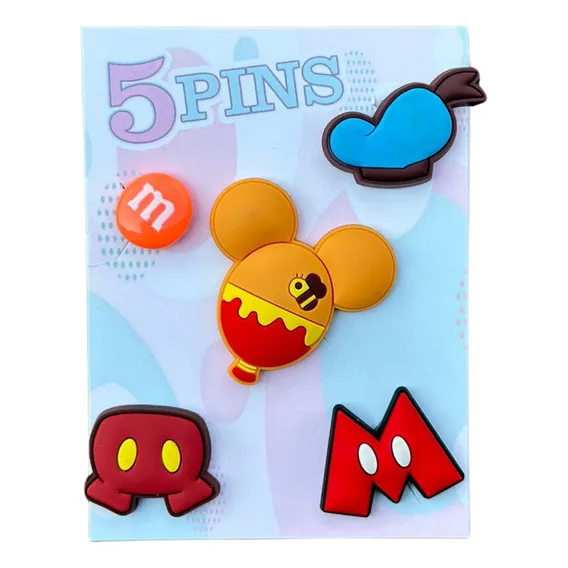 Pingente Para Sapato Kit 5 Bottons Jibbtz De Personagem Mickey Foto 1