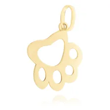 Pingente Pata Patinha Cachorro Em Ouro 18k Cor Amarelo Foto mini 1
