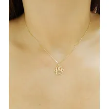 Pingente Patinha Cachorro Com Corrente Veneziana Ouro 18k Cor Amarelo Foto mini  3