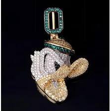 Pingente Pato Donald Cravejado Ouro 14k - Aporro Foto mini  2