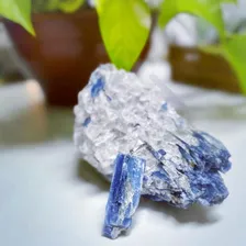 Pingente Pedra Cianita Azul Bruta São Miguel Cristal Bruto Foto mini 2