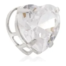 Pingente Ponto De Luz Coração Ouro Branco 18k Zircônia Foto mini 1
