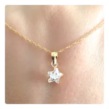 Pingente Ponto De Luz Estrela Joia Ouro 18k / 750 Cor Branco Foto mini 3