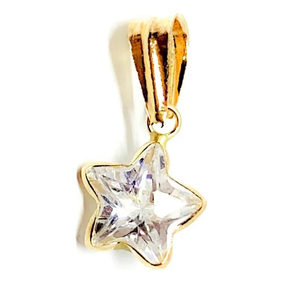 Pingente Ponto De Luz Estrela Joia Ouro 18k / 750 Cor Branco Foto 1