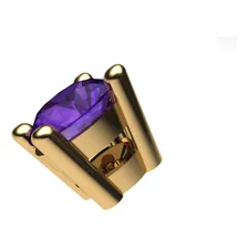 Pingente Ponto De Luz Ouro Ametista 18k Cor Amarelo Foto mini  3