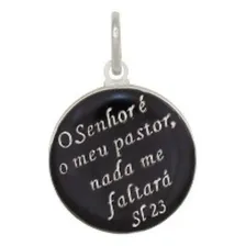 Pingente Prata Senhor É Meu Pastor Nada Faltara Resina Foto mini 1