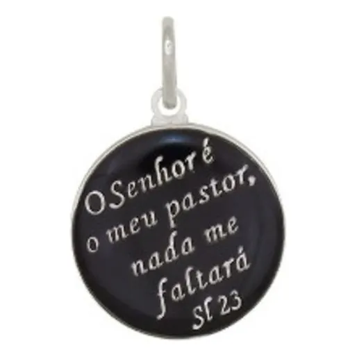 Pingente Prata Senhor É Meu Pastor Nada Faltara Resina Foto 1