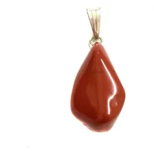 Pingente Prateado De Jaspe Vermelho Natural Cristal Pedra Foto mini 4