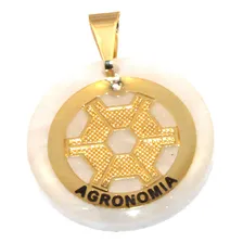 Pingente Profissão Engenharia Agronomia Folheado Ouro 18k Foto mini 2