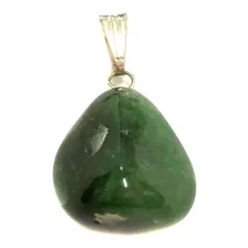 Pingente Quartzo Verde Prateado Pedra Cristal Natural Foto mini 1
