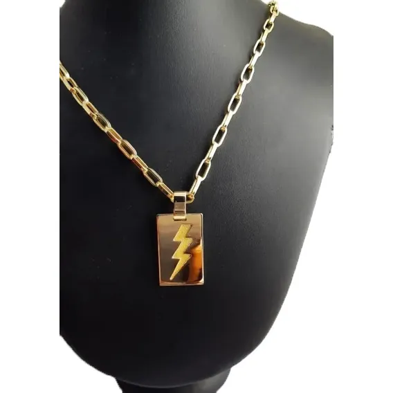 Pingente Raio 11 Gramas Ouro 18k 750 Cor Amarelo Foto 1