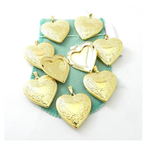 Pingente Relicário 3cm - Kit 5 Dourado - Kit 5 Prata - Pi157 Foto 1