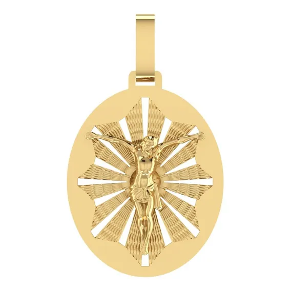 Pingente Religioso Cristo Ouro 18k Com Certificado Amagold Cor Amarelo Foto 1