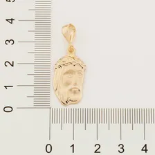 Pingente Religioso Folheado Ouro Rommanel Face Jesus Cristo Cor Dourado Foto mini 2