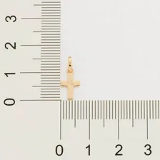 Pingente Rommanel 542657 Pequena Cruz Fé Banhado Ouro 18k Foto mini  2