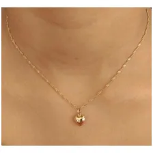 Pingente Rommanel Coração Delicado Dois Lados Fosco E Liso Cor Dourado Foto mini 4
