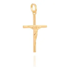 Pingente Rommanel Cruz Jesus Cristo Folheado Ouro 540003 Cor Dourado Foto mini 1